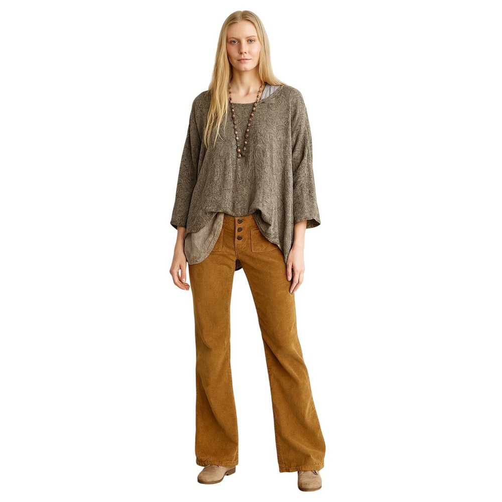 O'Neil Pants Corduroy Low‎ Rise Wide Leg Y2K Retro Boho Lagenlook Size 5